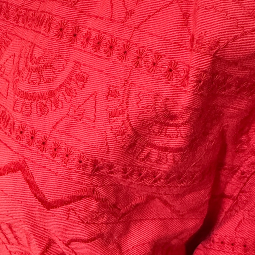Chico's Red‎ Embossed Button-Front Jacket - Picture 4 of 7